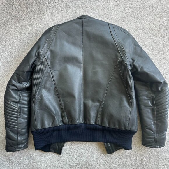 Black Leather Motorcycle Jacket - Picture 2 of 3